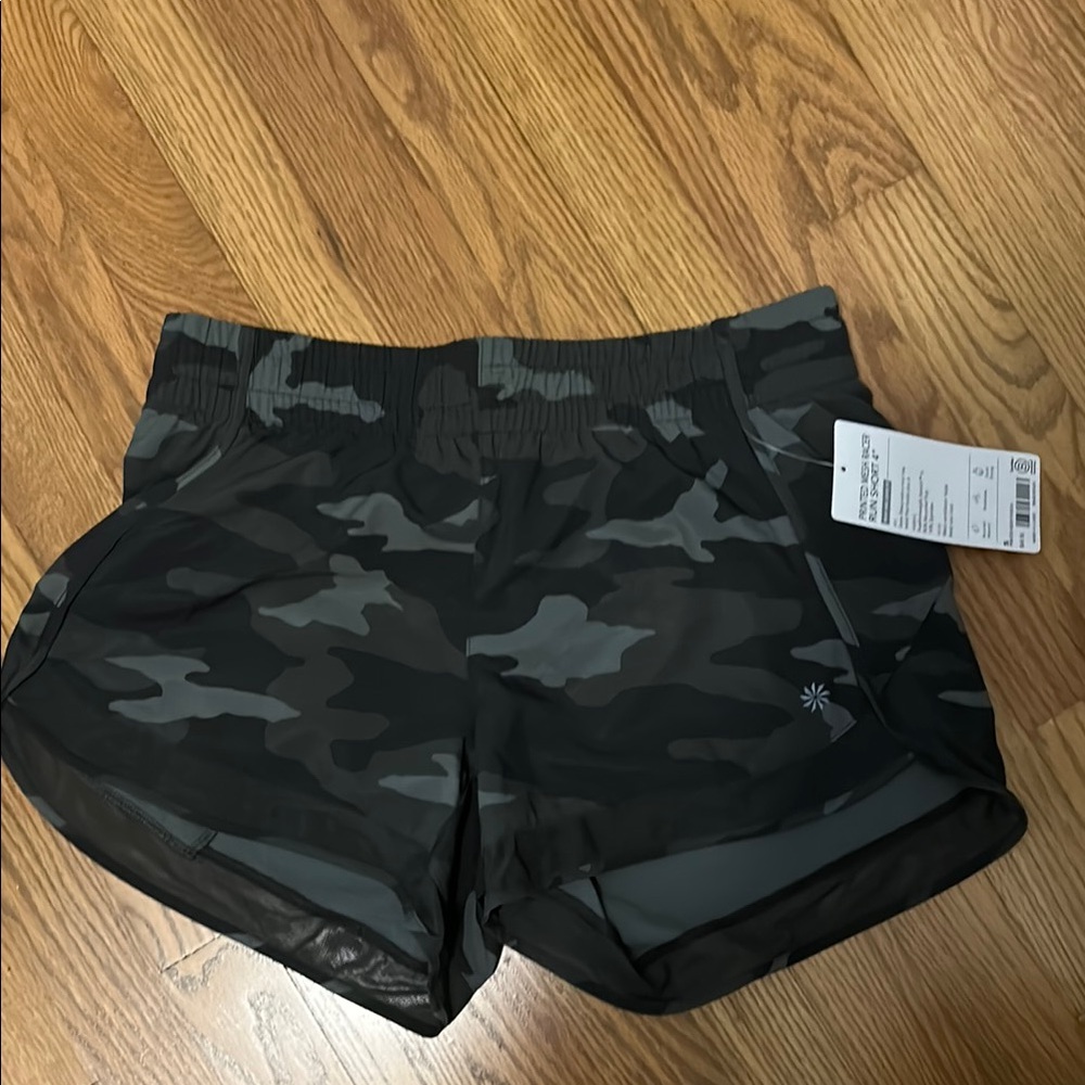 Athleta Urban Camouflage Athletic Shorts Black and Gray
